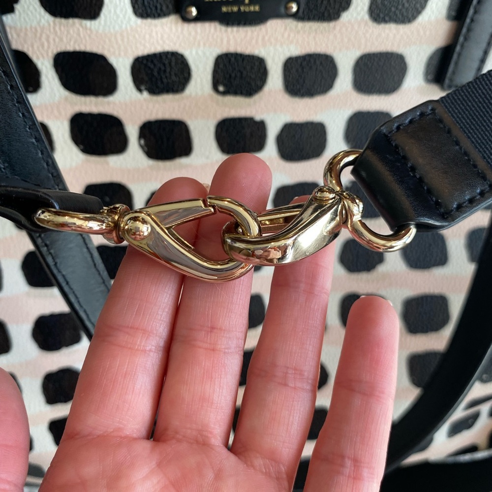 kate spade ♠️ new york Kaylie Diaper Bag Pink Black White - Picture 8 of 15